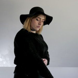 wild fable fuzzy black sweater l